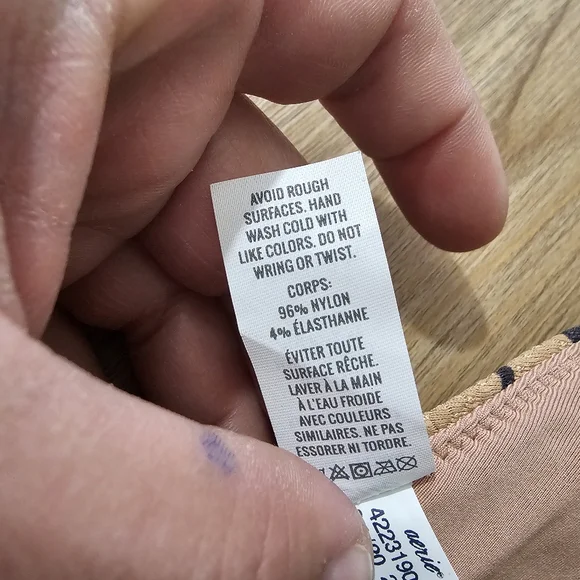 Aerie Pique Triangle Bikini Top Brown Black Zebra Stripes Medium - Picture 7 of 9